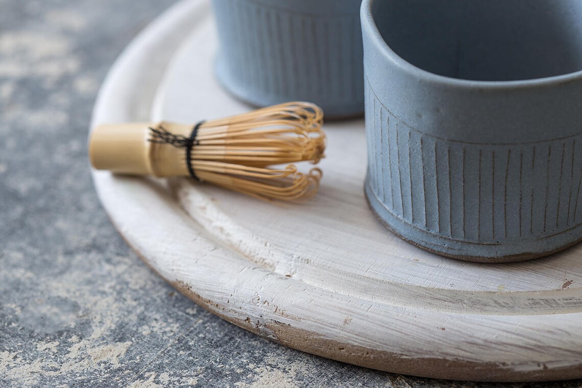 2 Short Espresso Cups Light Blue Espresso Coffee Mug Ceramic Etsy