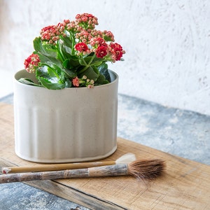 Planter Pot, White Ceramic Planter, Ceramic Succulent Planter, Planter Pot, Pottery Planter, Brushes holder, White pen holder image 4