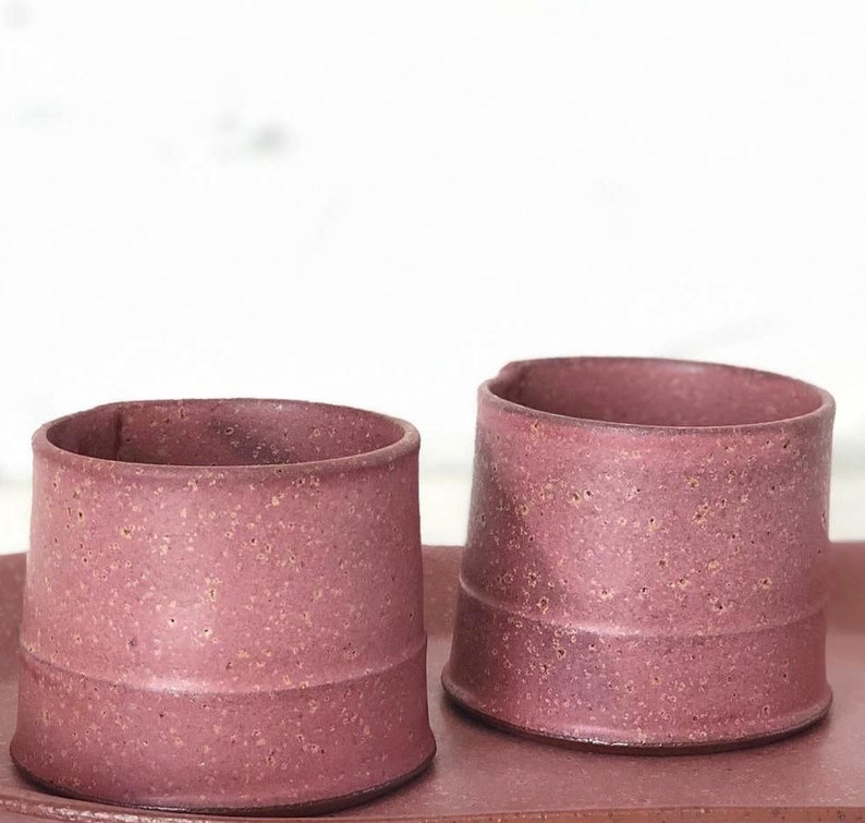 Ceramic Espresso Cup, pink Handmade Ceramic Tumbler, Ceramic Modern Cup, 10 Oz Mugs image 4