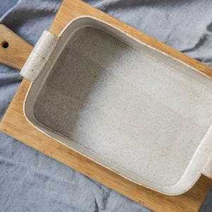 White Baking Dish, Ceramic Casserole Dish, Ceramic Baking Dish, Stoneware Casserole Dish, Large Ceramic Pan, Pottery Cookware