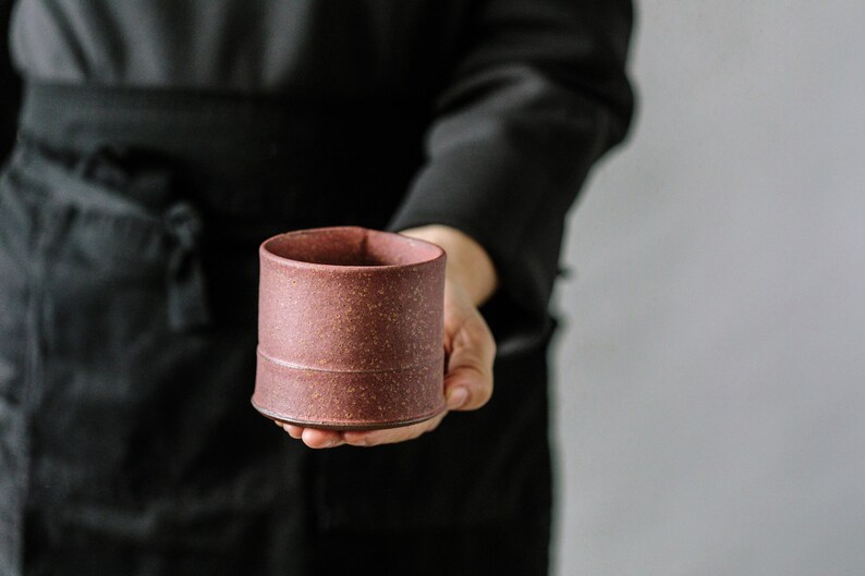 Ceramic Espresso Cup, pink Handmade Ceramic Tumbler, Ceramic Modern Cup, 10 Oz Mugs image 2