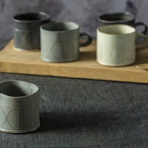 Gray Coffee Mug, Gray Ceramic Mug, Modern Coffee Mug, Minimalist Mug, Unique Coffee Mug, Handmade Mug, Gray Stoneware Mug,Coffee Lovers gift image 5