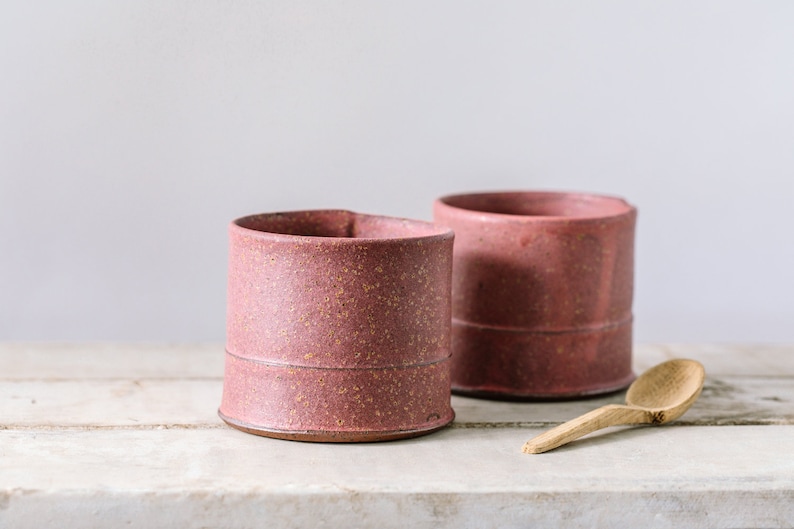 Ceramic Espresso Cup, pink Handmade Ceramic Tumbler, Ceramic Modern Cup, 10 Oz Mugs image 3