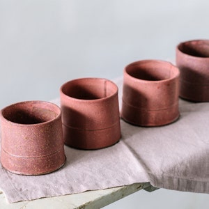 Ceramic Espresso Cup, pink Handmade Ceramic Tumbler, Ceramic Modern Cup, 10 Oz Mugs image 7