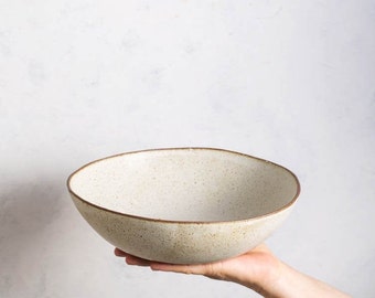 Rustic White Ceramic Prep Bowl - Handcrafted Small Pottery Dish - Farmhouse Kitchen Decor