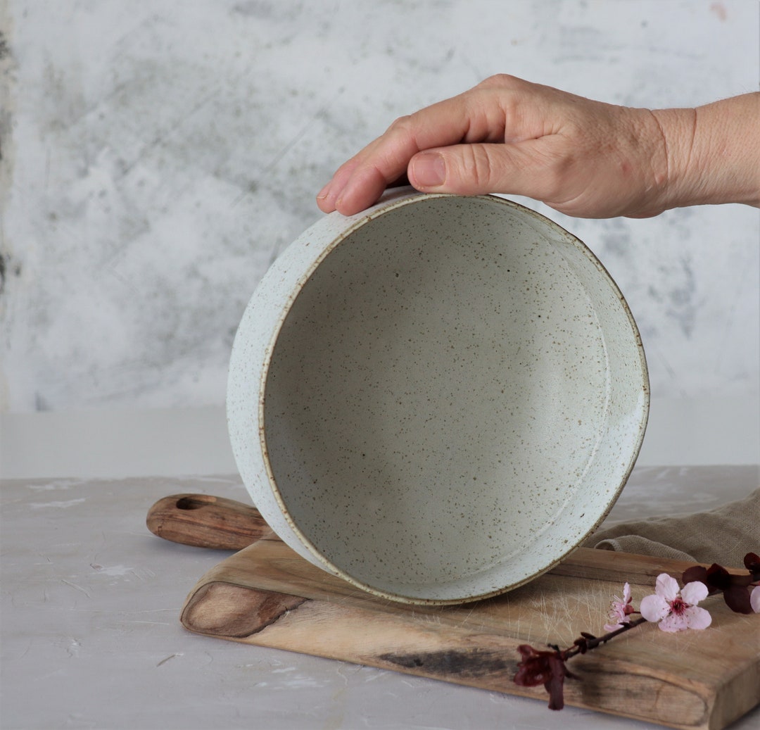 Handmade Salad Bowls Modern Ceramic Bowl White Pottery Etsy