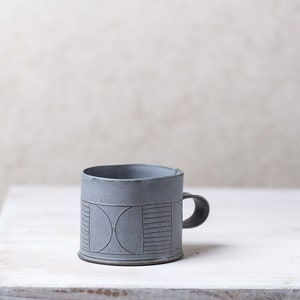 Gray Coffee Mug, Gray Ceramic Mug, Modern Coffee Mug, Minimalist Mug, Unique Coffee Mug, Handmade Mug, Gray Stoneware Mug,Coffee Lovers gift image 4