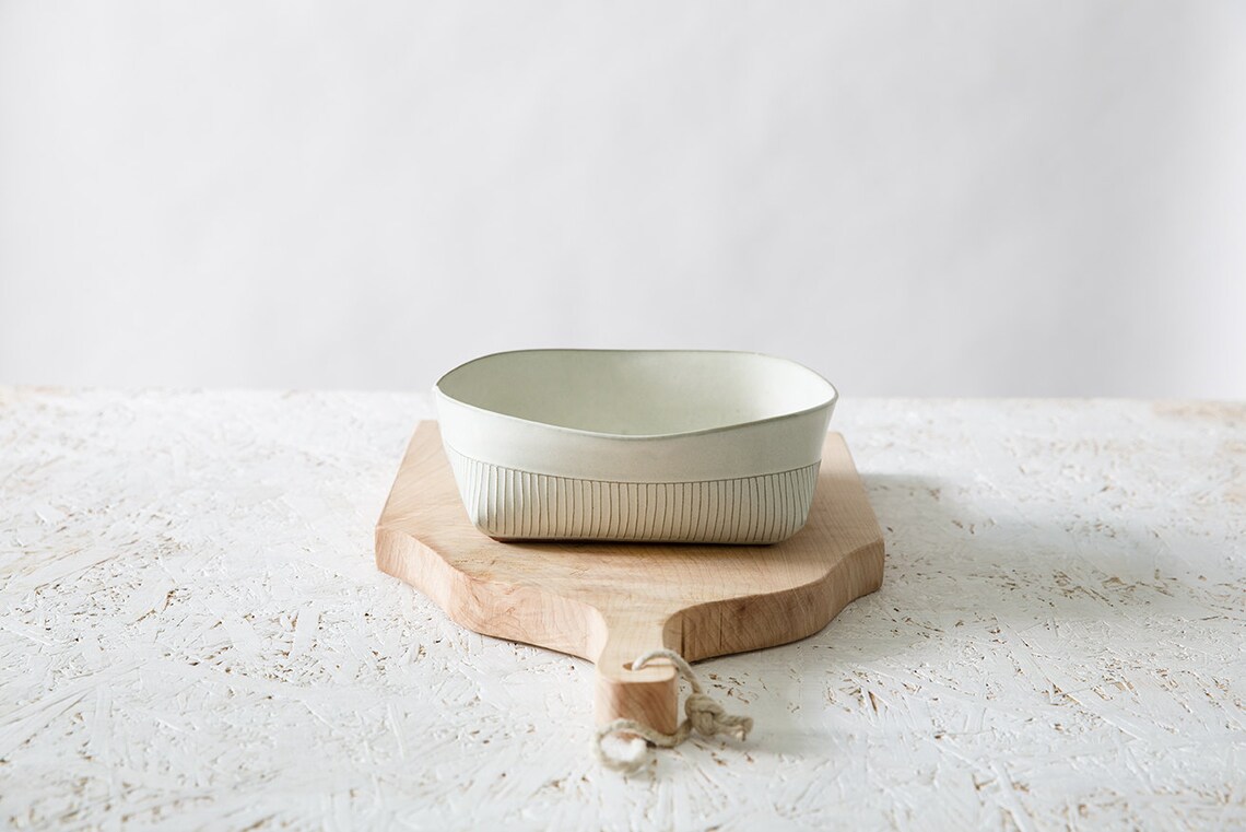 Ceramic Bowl White Ceramic Serving Bowl Modern Stoneware Etsy Israel