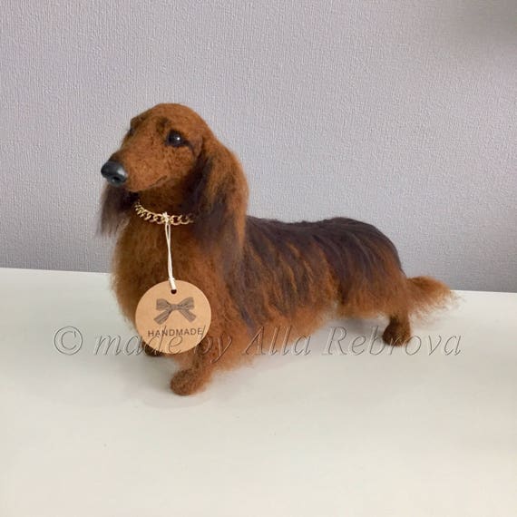 stuffed long haired dachshund