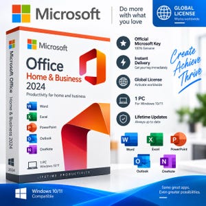 Microsoft Office Home & Business 2024 | Globaler Lizenzschlüssel | Digitale Aktivierung