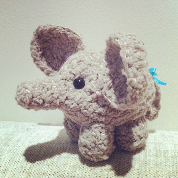 ANABANANNA Adorable Sweet Amigurumi Edgar the  ELEPHANT Baby Boy Blue Soft Cute Knit Knitted Crochet DUMBO