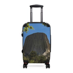 Devils Tower Wyoming Landscape Photo Suitcase, Hard Shell Spinner Luggage