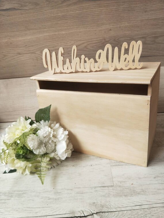 Wedding Card Box Diy Card Box Wood Card Box Wishing Well Etsy