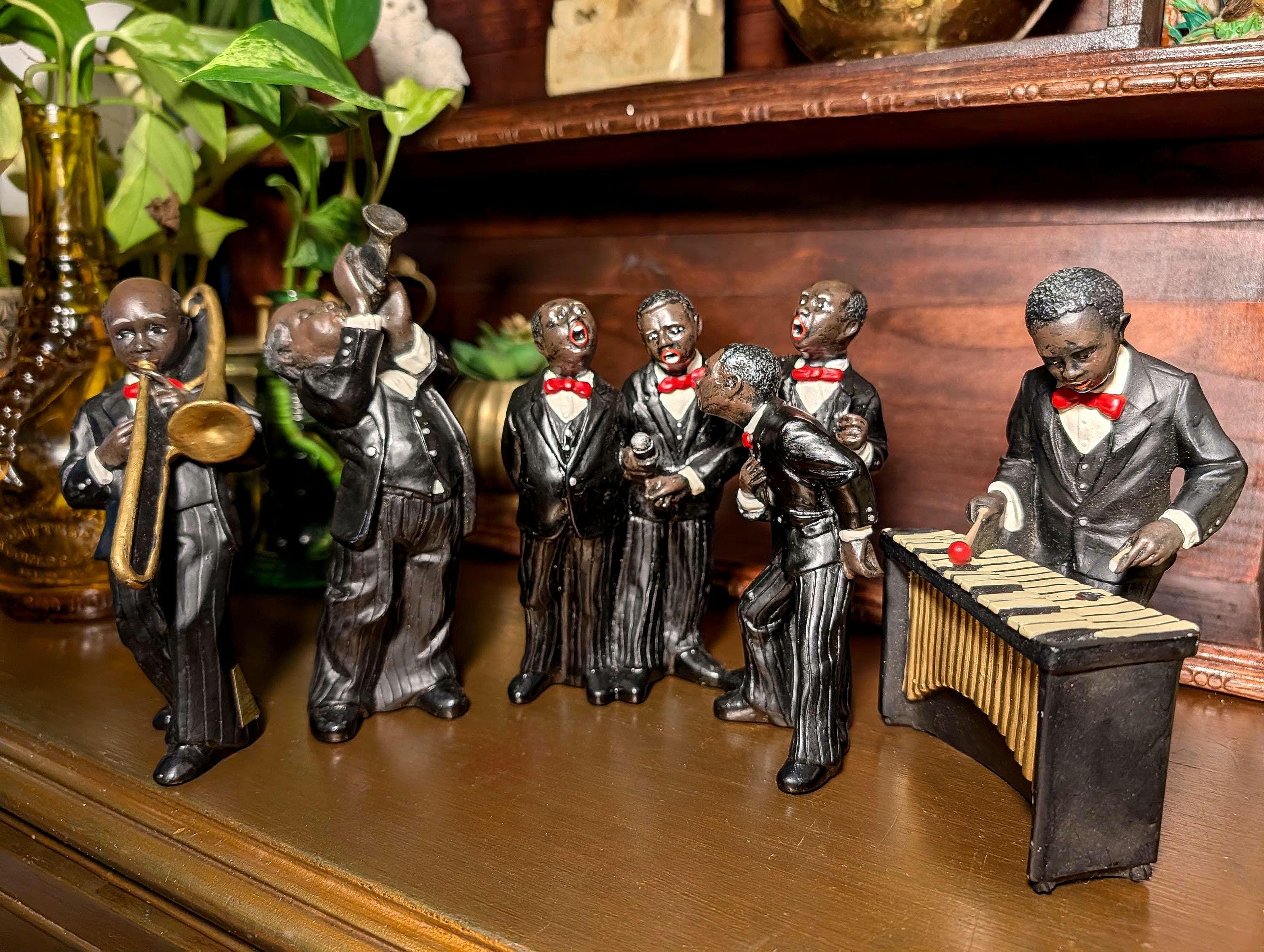 黒人 JAZZ BAND 7体セット「陽気な音楽隊」インテリア&コレクション Black Jazz Band Figurines - Etsy