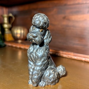 【60年代】ヴィンテージプードル　ブラック Vintage Black Poodle Figurine - Etsy