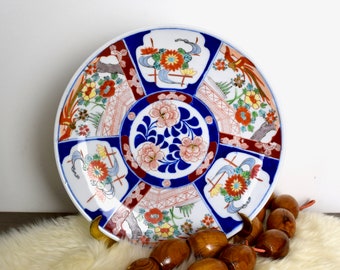 Vintage Yamatoku plate...late Meiji to Taisho period mark plate...hand painted Japanese plate...almost 11".