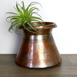 Vintage to antique copper water pot...copper holy water pot...Ganga Jamuna Panch Patra.