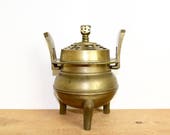 Vintage bronze censer Chinese bronze incense burner 5 sided dice with 5 pips 5 elements Chinese healing.