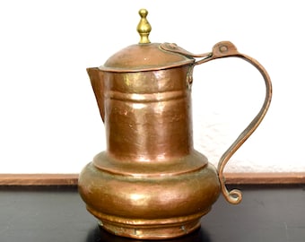Vintage to antique copper Dallah...Arabic copper coffee pot.
