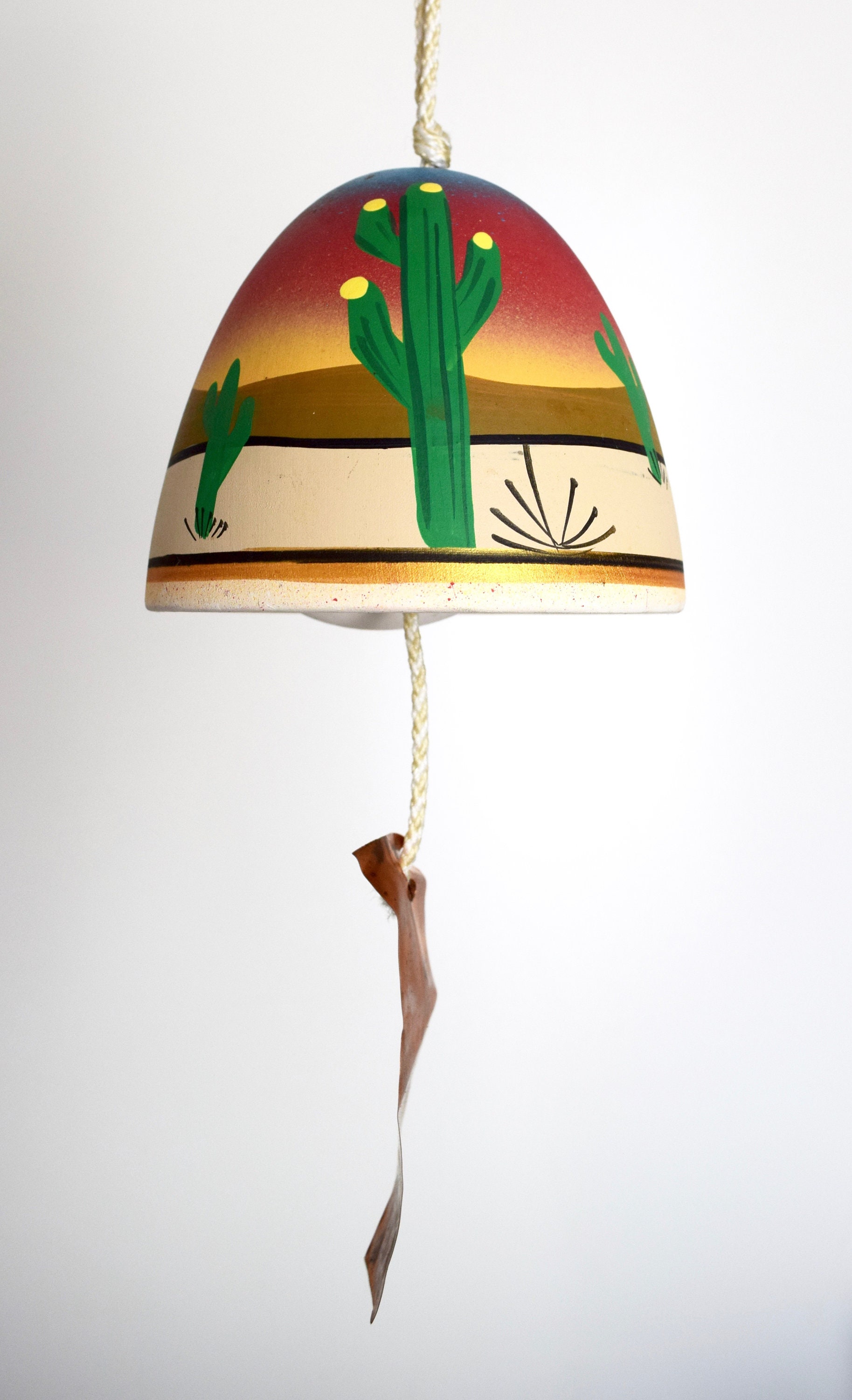 Vintage Mexican bell wind chime...hand painted wind chime Etsy