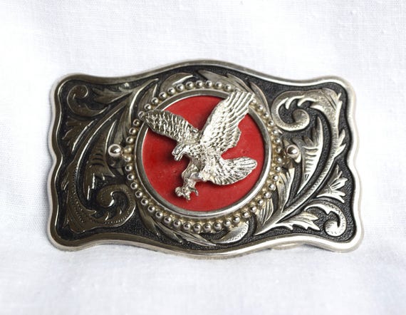 Vintage eagle belt buckle…flying eagle buckle. - image 3