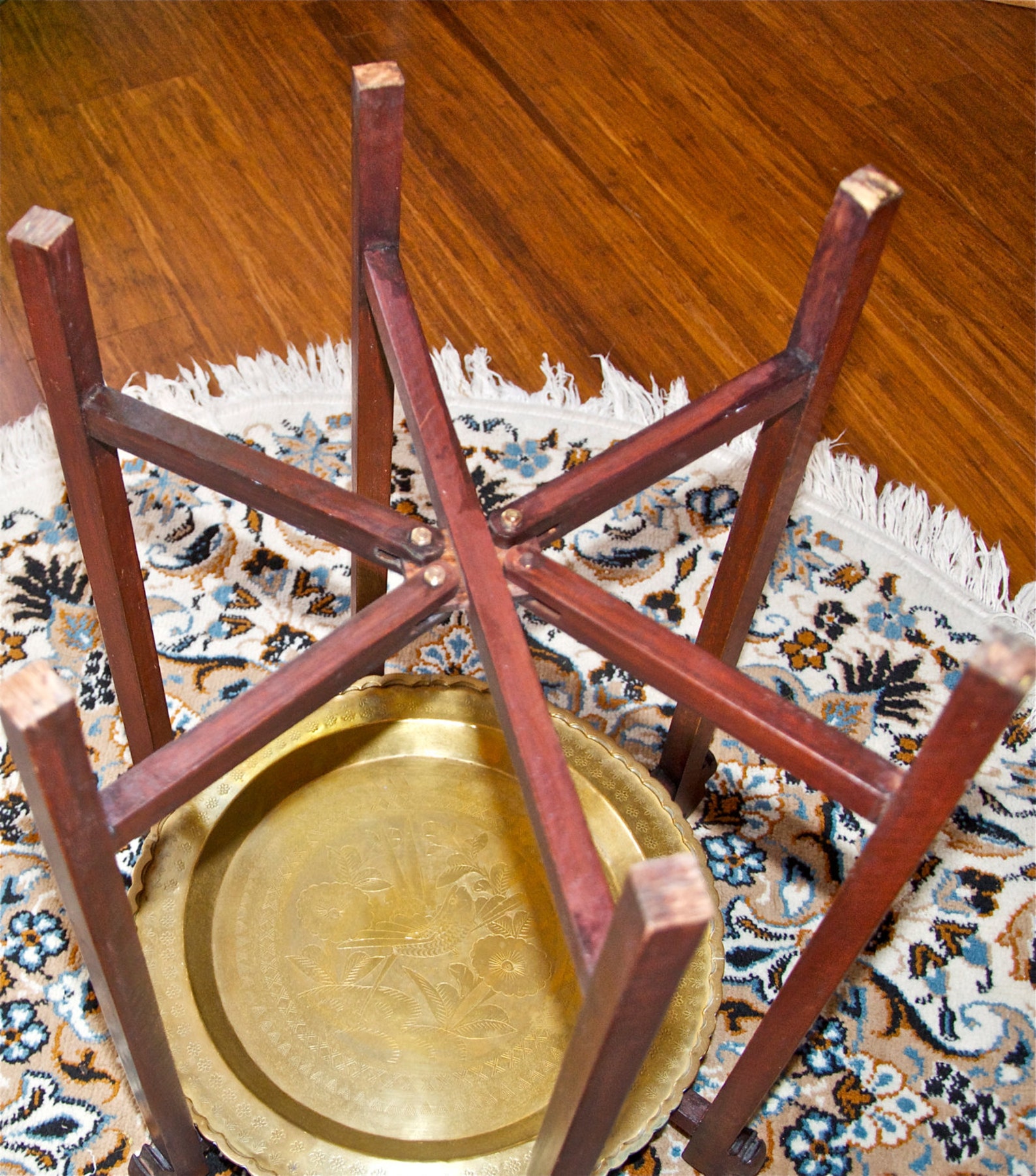 Vintage brass table...2 tier brass table...brass tray table Etsy