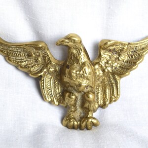 Huge brass belt buckleEnglish buckle..eagle shaped buckle...large bald eagle belt buckle...England. image 2