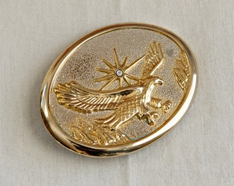 Vintage Eagle riemgesp... zilveren en gouden vliegende Eagle riemgesp.