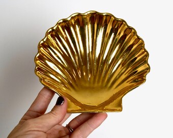 Vintage Chamart shell dish...French shell dish...trinket dish...Exclusive Chamart...made in France.