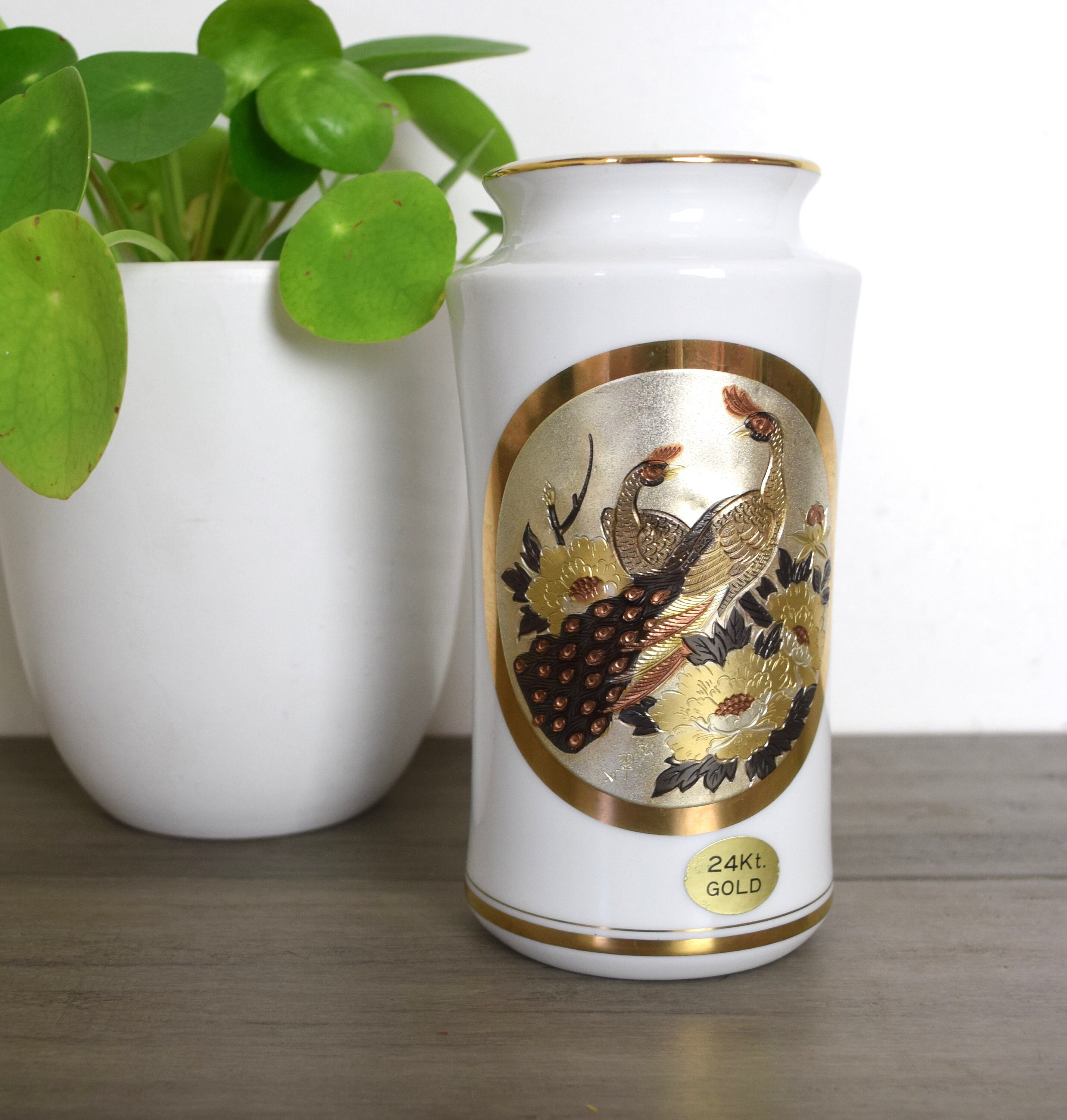 Vintage Japanese Chokin vaseporcelain Chokin vase with 24 kt Etsy