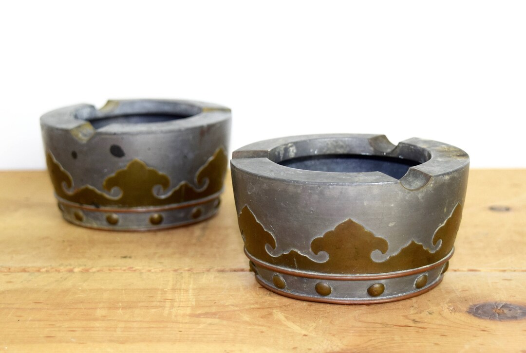 Vintage Chinese Ashtrays...chinese Pewter and Brass Etsy