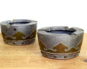 Vintage Chinese ashtrays Chinese pewter and brass ashtrays incense bowls incense holders.