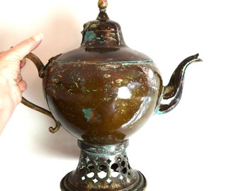 Vintage copper Samovar...Indo Persian Samovar...Dallah...Middle Eastern copper coffee pot.