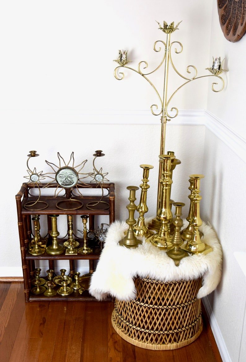 Antique To Vintage Brass Candle Holders U2026brass Candlestick Holder Collection Set Of 4 Home Living Candleholders Vadel Com