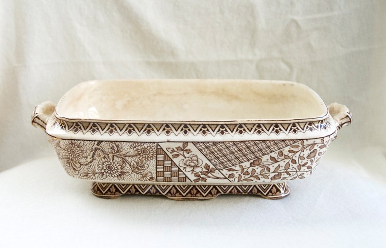 Antique Burmah WH Grindley and Co Tunstall vegetable bowl...c.1880-1891\u2026rare.