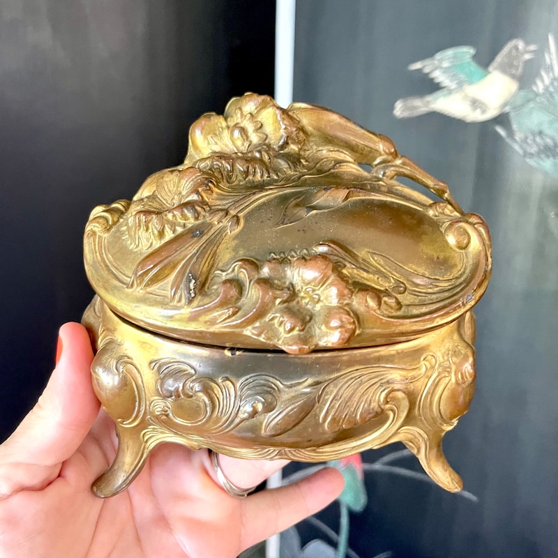 Antique Gilded Nouveau Jewelry Boxes - Etsy