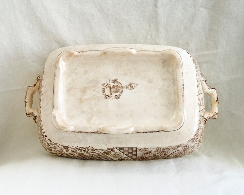 Antique Burmah WH Grindley and Co Tunstall vegetable bowl...c.1880-1891\u2026rare.