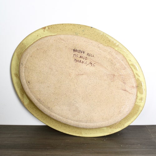 Vintage Hayden Hall MS Mud pottery shops platter...Mississippi mud pottery platter with bowl...catfish platter...