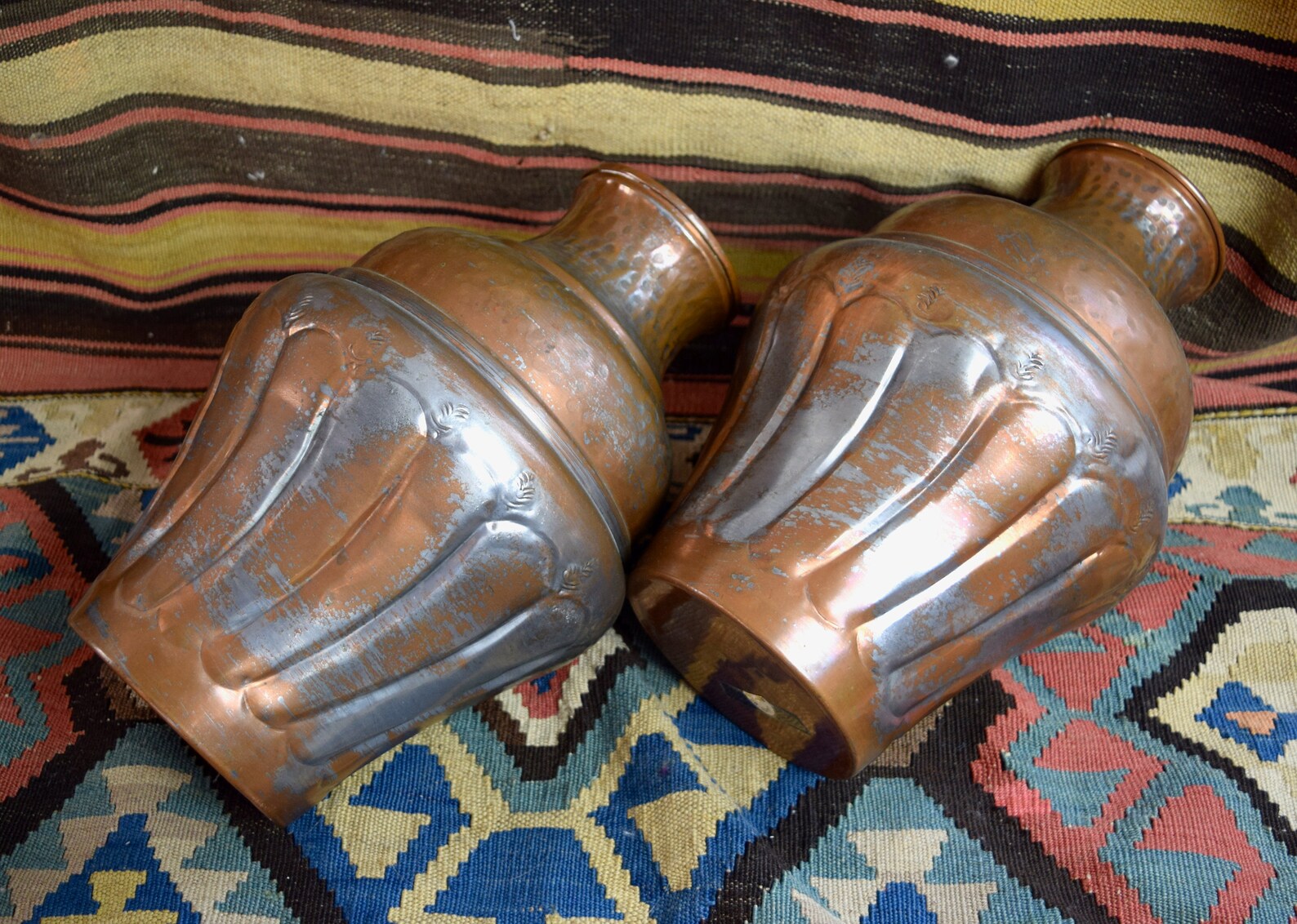 Vintage Egyptian Copper Vases...set of Large Egyptian Copper Etsy