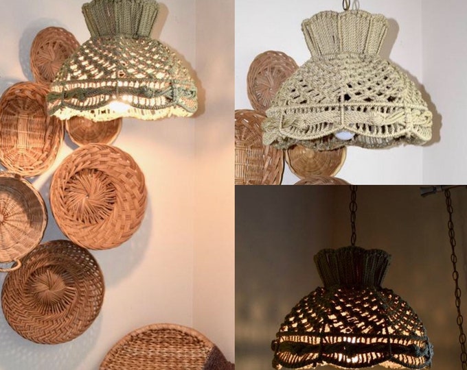Vintage Macrame Swag Lamp...macrame Lamp...swag Lamp...hanging Etsy