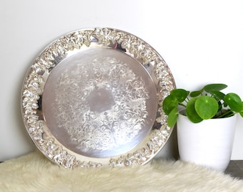 Vintage Sheridan tray...silver plate tray with grapevine design.