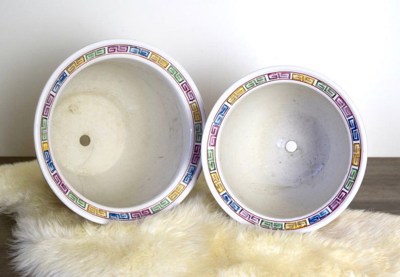 Vintage Asian planters\u2026beautiful pair of floral planters...ceramic planters...gold accents...Chinoiserie planters...