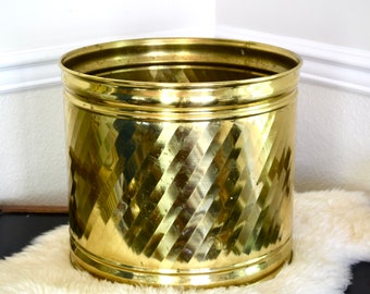 Huge vintage brass planter…large brass planter...almost 12" by 13 and 3/4".