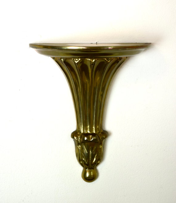 Vintage Brass Wall Shelf Standbrass Shelf...hanging Etsy
