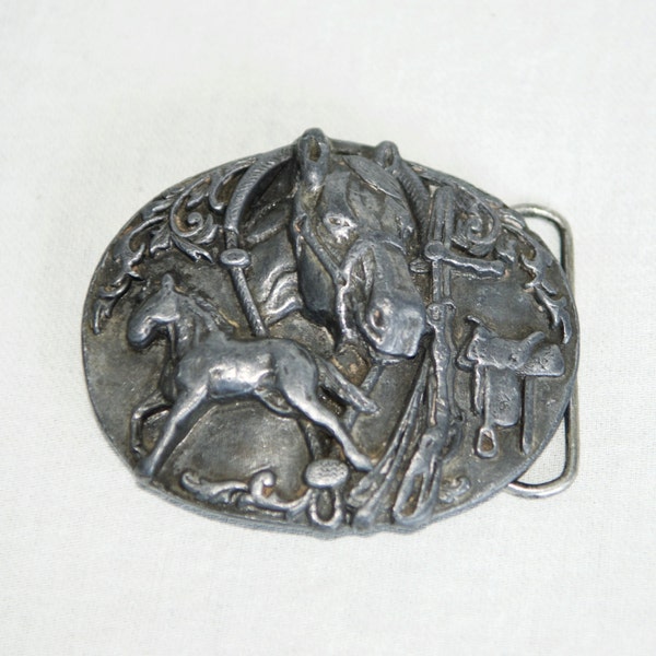 Vintage horse belt buckle…horse and full buckle...1988 Siskiyou belt buckle...