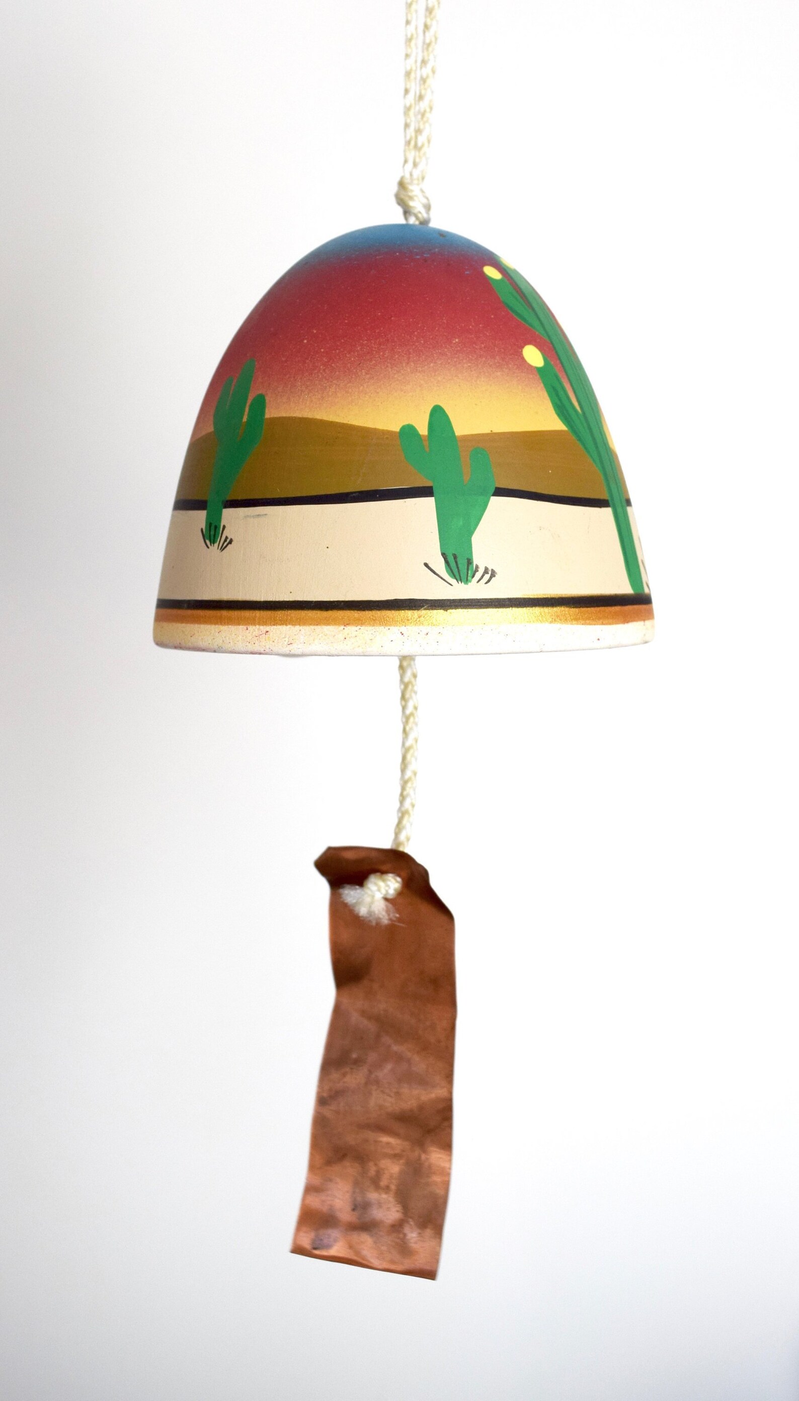 Vintage Mexican bell wind chime...hand painted wind chime Etsy