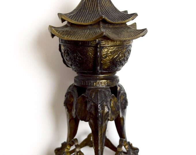 Vintage Vantines Incense Burner...asian Design Elephant Incense Burner
