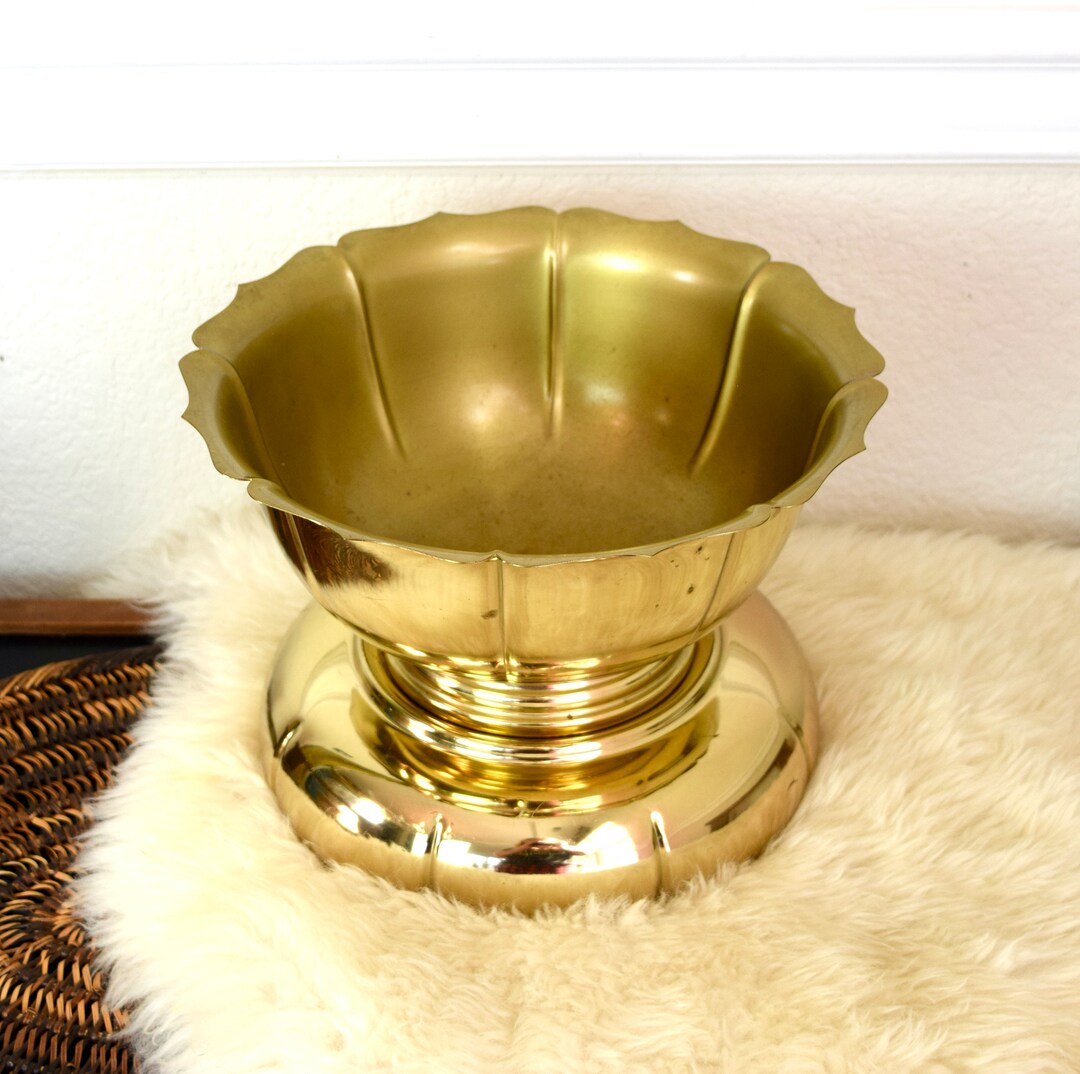 Vintage Baldwin Brass Bowl on Stand...brass Pedestal Bowl...brass