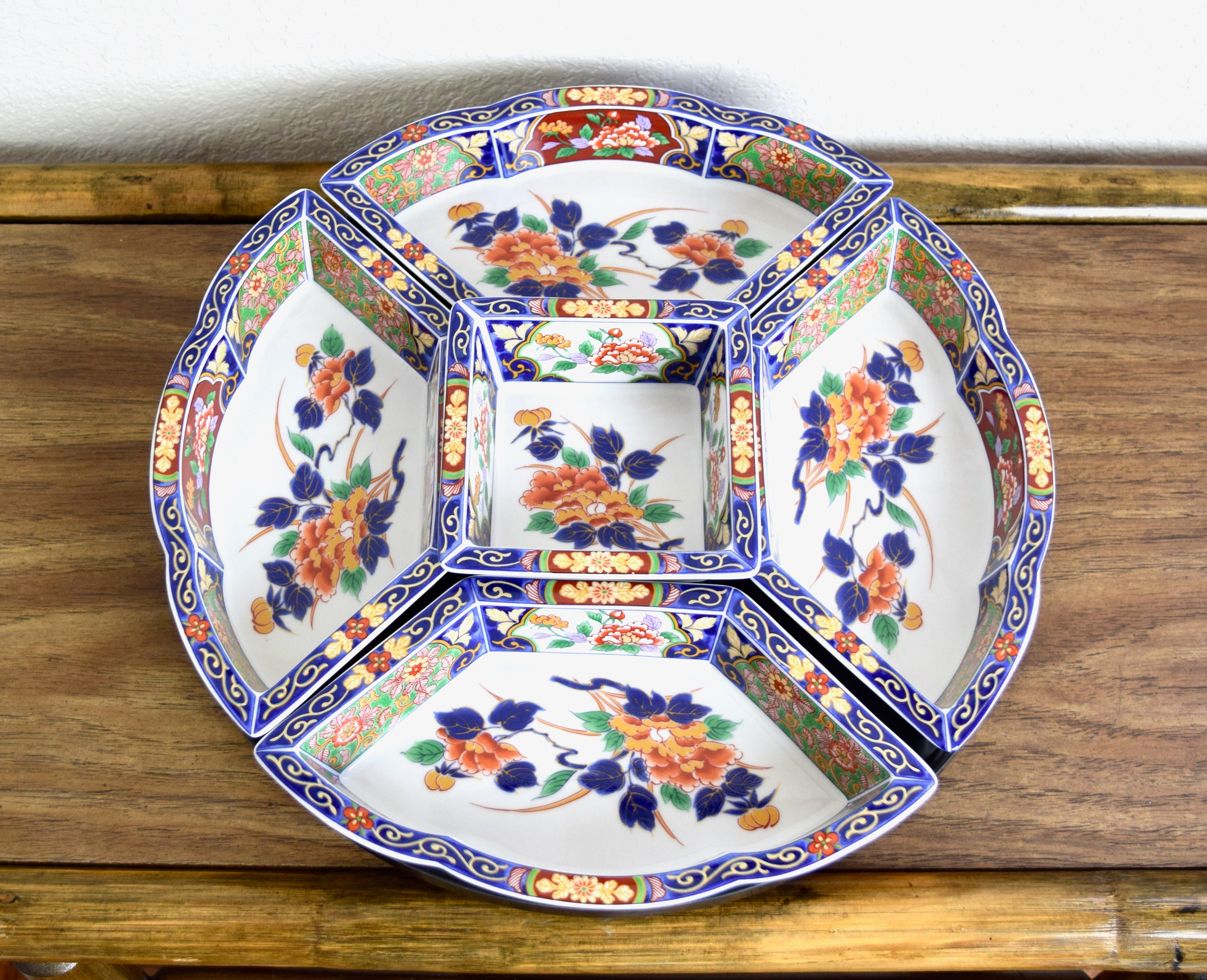 Vintage Japanese Lazy Susan Divided Appetizer Dish...imari by Etsy UK