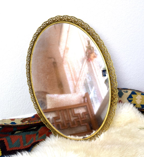 gold vanity tray for dresser Afoxsos Gold Dresser Ornate Tray Metal Decorative Jewelry Perfume Organizer for Vanity, Dresser, Bathroom, Bedroom